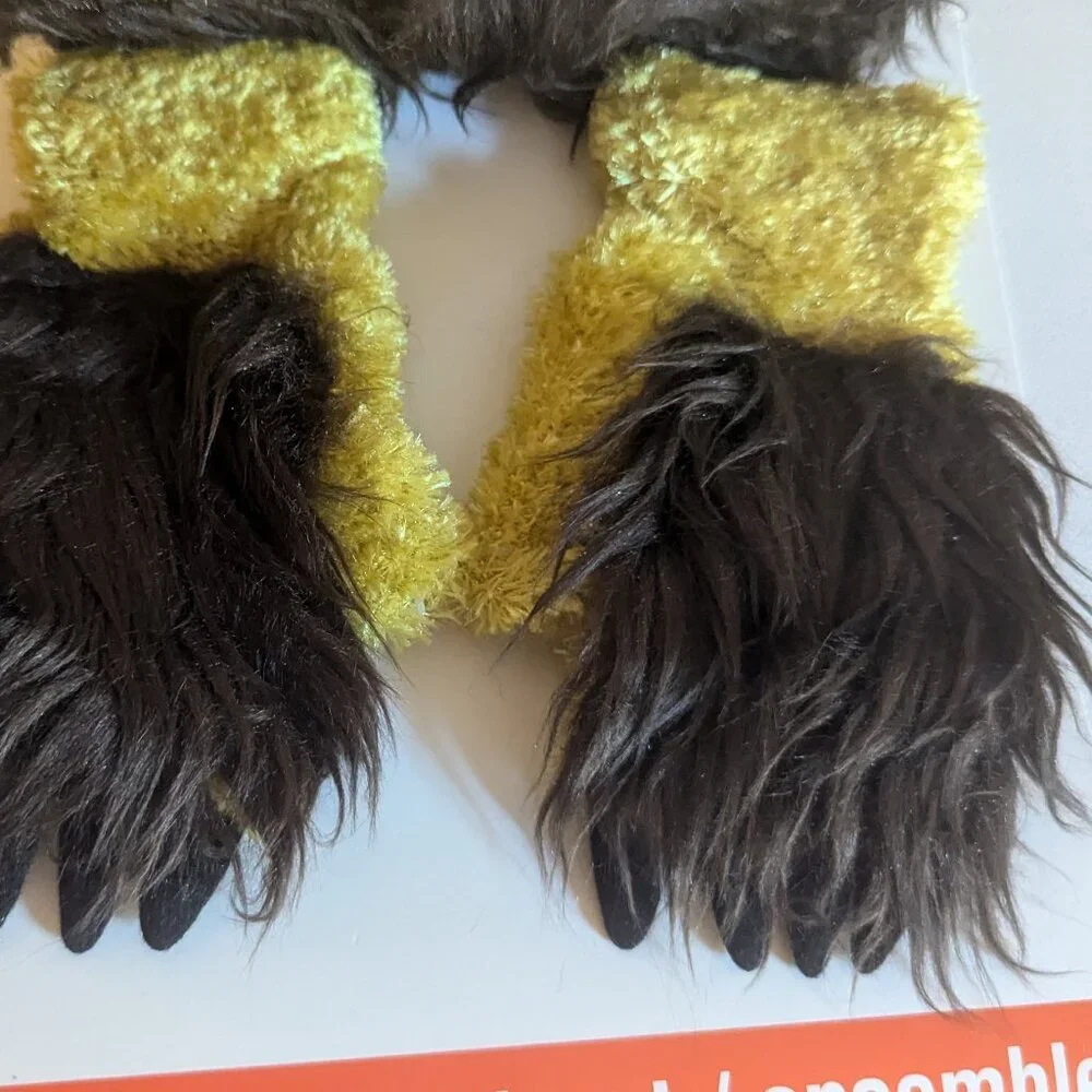 NWT Furry Lion Mane Eats Paws Gloves Kids Halloween Costume Headband Michael's